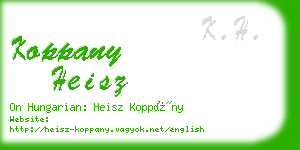 koppany heisz business card